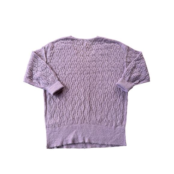 Free People Lilac Alpaca Blend Open Knit Sweater Boho Slouchy Pullover XS NWT - Picture 3 of 6
